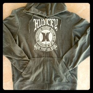Hurley Live Fast Die Wise Green XL Zip Up Hoodie